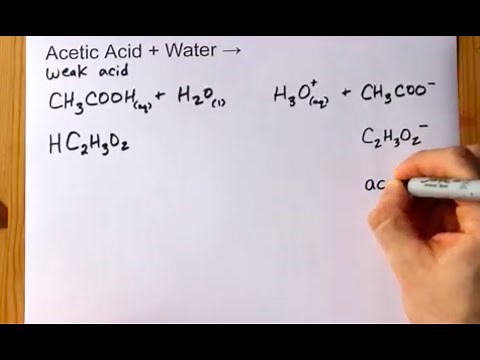 Acetic Acid + Water = ??? (acetate and hydronium ions)