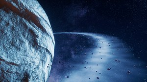 Planet in the outer space, 3d rendering.