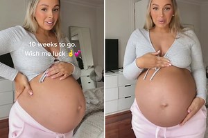Pregnant mum who ‘just carries big’ reveals huge belly with 10 weeks still to go