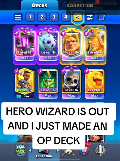 Clash royale deck guides hero wizard ram Furnace got a buff and so did ram #clashroyale #clashroyaledeck #clashroyaleheros #fyp #supercell