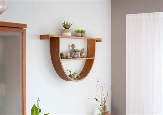 Steam Bent Modern Artisan Floating Shelf - Etsy