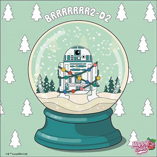 Happy Color By Number: Lucasfilms Star Wars Christmas: R2-D2 Says BRRRRR2-D2
