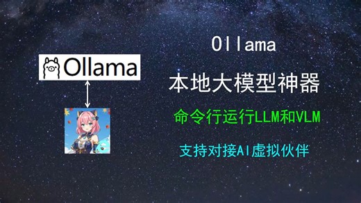【AI虚拟伙伴】对接本地Ollama教程 命令行运行LLM和VLM神器(2026版)