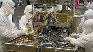 Nearly bathtime! The Analytical Laboratory Drawer lifted and ready to be integrated into the bathtub of ESA - European Space Agency's ExoMars rover at Airbus in Stevenage. 🇬🇧 | Airbus Space