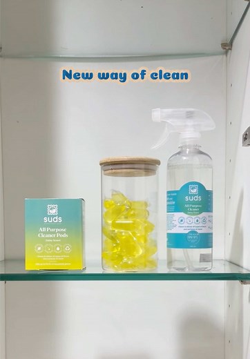 Switch to the new way of clean this 2026. Tipid, effective, and no plastic waste!♻️✨ The ₱16 Suds All Purpose Cleaner pod is 100% water-soluble and safe to use for all types of household hard surfaces, giving you a clean home without the plastic waste.