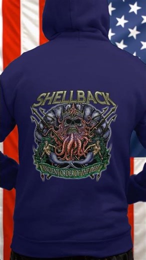 Shellback King Neptune Jolly Roger US Navy Veteran Custom Hoodie