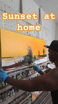A beautiful Sunset at Home, oil on canvas