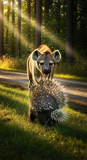 Hyena vs Porcupine The Ouch Fight Nobody Expected #wildlife #animals #nature