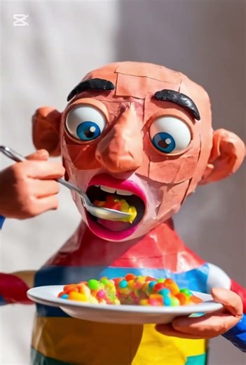 This cartoon character is cooking dishes