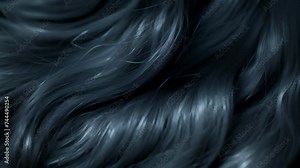 Texture of a ponytail with the hair gathered in a tight and orderly bundle revealing a smooth and uniform texture.