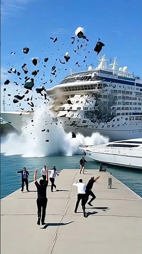 Cruise Ship Runs Aground in Shallow Dock!