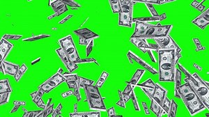 Download Dollar banknotes flying Money Rain. Falling bills American money 100 US Dollar cash falling. Money falling down animation on Green screen. USA Hundred Dollar Banknotes falling Animation. for free