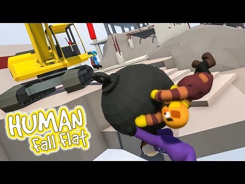 Paluten,Zombey & Maudado spielen mit einem Bagger | Human Fall Flat