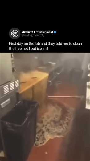 Midnight Entertainment | Update: I am now unemployed Putting ice in a deep fryer is extremely dangerous because it causes an instant and violent reaction. When ice... | Instagram