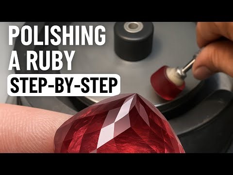 Faceting Magic Carving and Polishing a Ruby Step-by-Step #gemstone