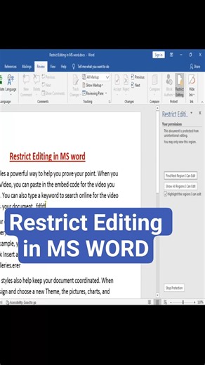 Restrict Editing in MS WORD Document