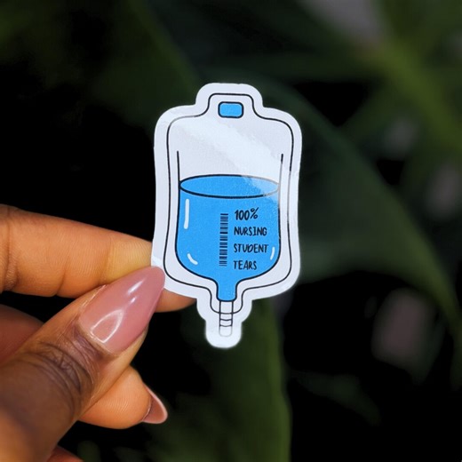 Nursing Student Tears IV Bag Sticker | Funny Vinyl Decal for Water Bottle, Laptop (waterproof) - Etsy