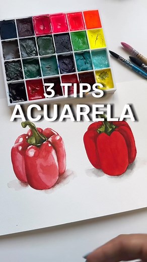 3 tips para pintar con acuarela 🫑❤️ . . . . #tips #tutorial #watercolors #teoriadelcolor #art #acuarela | Yubis Guzmán