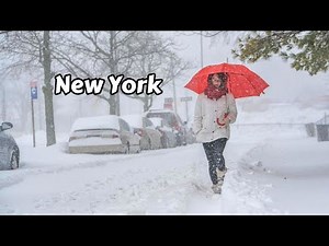 NYC Snowfall Walking Tour - Walk Through New York City 4k Snow - Brooklyn Snow Storm