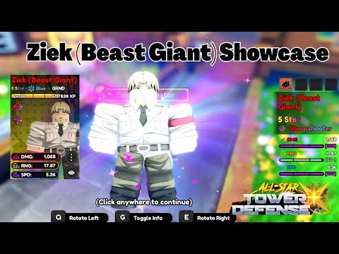 Ziek (Beast Giant) Showcase ASCENDED (Zeke Attack On Titan) All Star Tower Defense X ASTD X