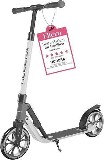 HUDORA BigWheel® 205 Advanced Scooter - Komfortabler Aluminium-Roller für bis zu 100kg - Höhenverstellbarer & zusammenklappbarer Tretroller - Kick-Scooter für Kinder/Jugendliche & Erwachsene