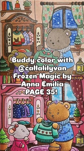 buddy color with @callalily_van 💖 #annaemiliacoloring #frozenmagiccoloringbook