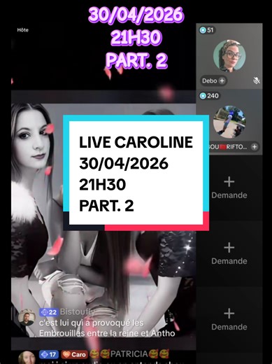 LIVE CAROLINE DU 30/04/2026 À 21H30 PART. 2 #live #views #drama #dernierjour #rediff