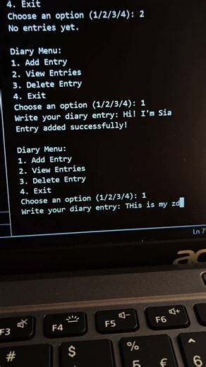 code with me | making a python command line diary