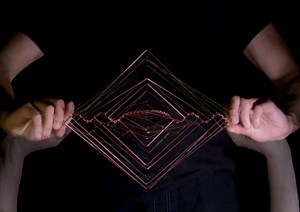 Atellani Square Wave | The Mesmerizing Kinetic Wind Spinner | Magical Calming Art Piece by Ivan Black (Coral Red)