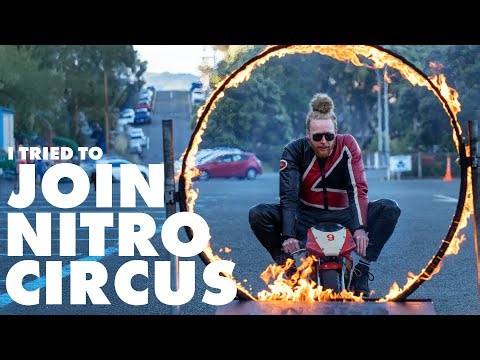 Jumping a Mini Motorbike through a Flaming hoop