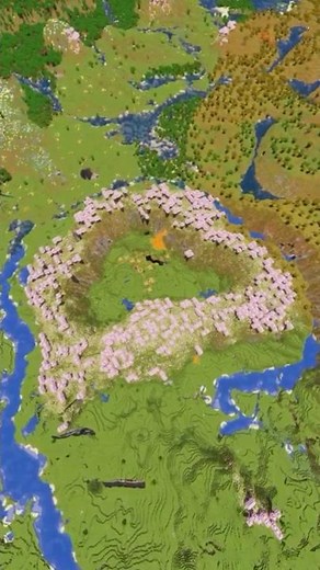 Minecraft Cherry Grove Circle Village Seed!