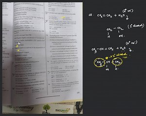 \mathrm{CH}_{2}=\mathrm{CHCl} reacts with \mathrm{HCl} to form:... | Filo