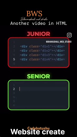 vs code me class me junior and senior #webdevelopment #visual #coding
