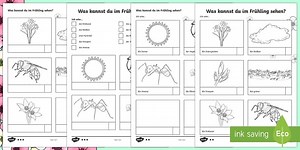 Spring Vocabulary Hunt Worksheets German