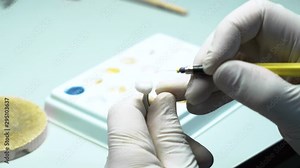 processing and correction of the dental crown. laboratory.