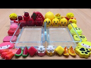 RED vs YELLOW | Mixing Random Things into Slime | Special Series Satisfying Slime Videos #3