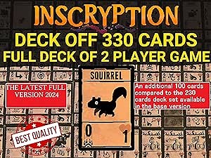 Inscryption Card Game with 330 Laminated Cards Plus Luxury Wooden Box & Playmat. Fully Eligible for 2 Player Game