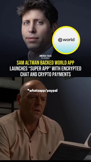 America Talks Global on Instagram: "Sam Altman’s “World” -the biometric identity and crypto project- has turned its controversial biometric ID wallet into a full-blown crypto “super app.” The 11 December 2025 release adds end-to-end encrypted chat, in-chat crypto payments, and virtual accounts that look a lot like a Web3 version of Venmo or Revolut. The company is positioning it as a social, payments, and identity hub for “verified humans.” “Today, that network becomes even more powerful,” the c