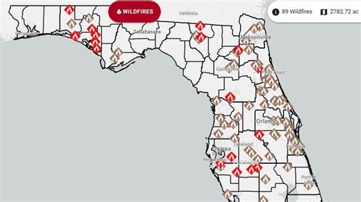 89 fires burning 2,700 acres in Florida. Maps show where they are, closest risk to your home