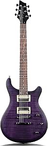 VRS1983 Solid Body 6-String Electric Guitar with Printed Maple Veneer, Humbucker Pickups, Mahogany Body, and Maple Neck (Purple Burst)