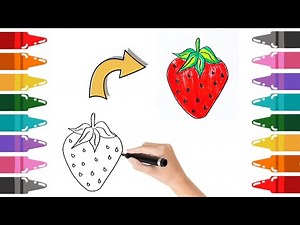 How to Draw Strawberry Easy | Drawing Strawberry Step by Step for Kids 🍓