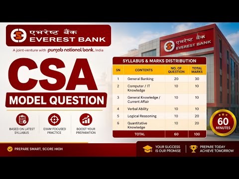 EVEREST BANK CSA Model Question 2026 | Full Syllabus & Marks Distribution | Latest Exam Preparation