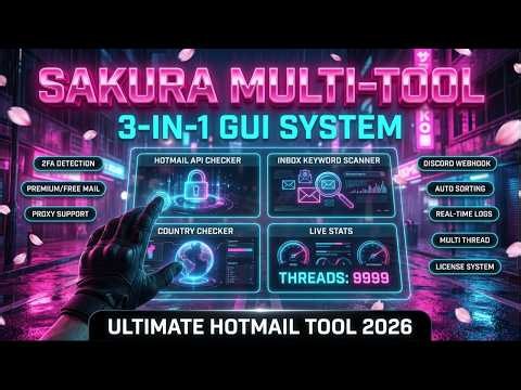 Hotmail Account Checker In 2026 | With All Features | SAKURA CLOUD