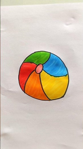 How to Colour Ball 🏀 for Kids #cricket #drawing #viral #art #youtubeshorts #trending #funny