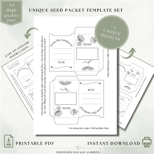 Hand Drawn Seed Packet Template: DIY Seed Saving Envelopes (PDF) - Etsy