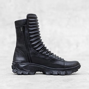 Black Leather High Top Boots: Cyberpunk Rave Festival Moon Boots - Etsy