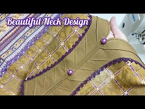 Unique and Beautiful 😍 Neck Design With Pintuck & Lace | New Pakistani Gala Design for Kurti