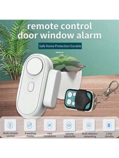 Wireless Door Alarm - Remote Controlled Alarm (Optional: With Or Without Remote Control) - Window Open Alarm - Home Security Sensor - Pool Alarm - Multi-Function, Magnetic Contact Doorbell/Pool Gate Alarm/Fridge Door Alarm/Forced Entry Alarm | SHEIN
