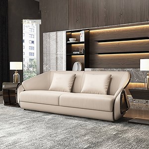 [Hot Item] Microfiber Italian Small Sectional Sofa Set Extra Deep Furniture Elegant Living Room Curved Sectional Sofa