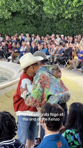 Pharrell Congratulates Nigo at Kenzo Show | Paris Fashion Week